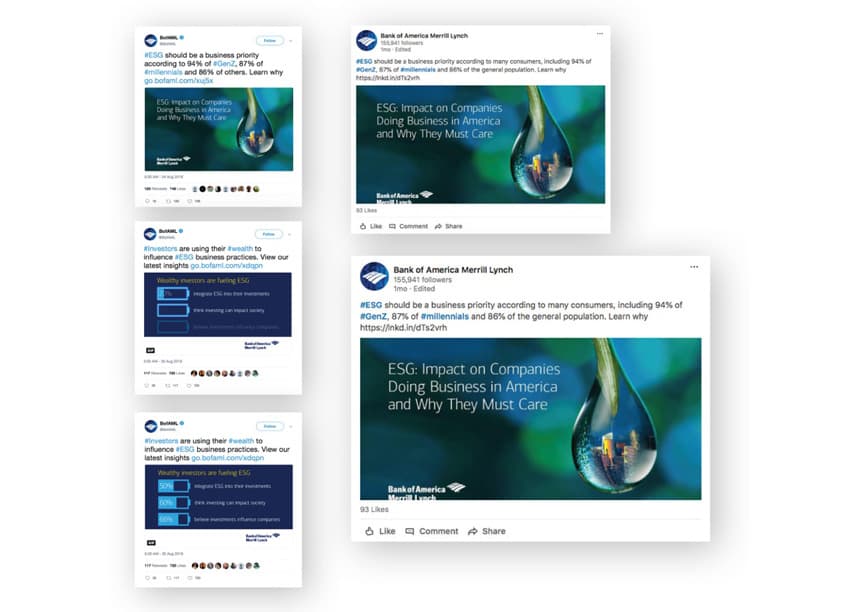 Environmental Social Governance (ESG) Social Campaign — Website & UX/UI Design — by Bank of America, Enterprise Creative Solutions — 2019 GDUSA award winner