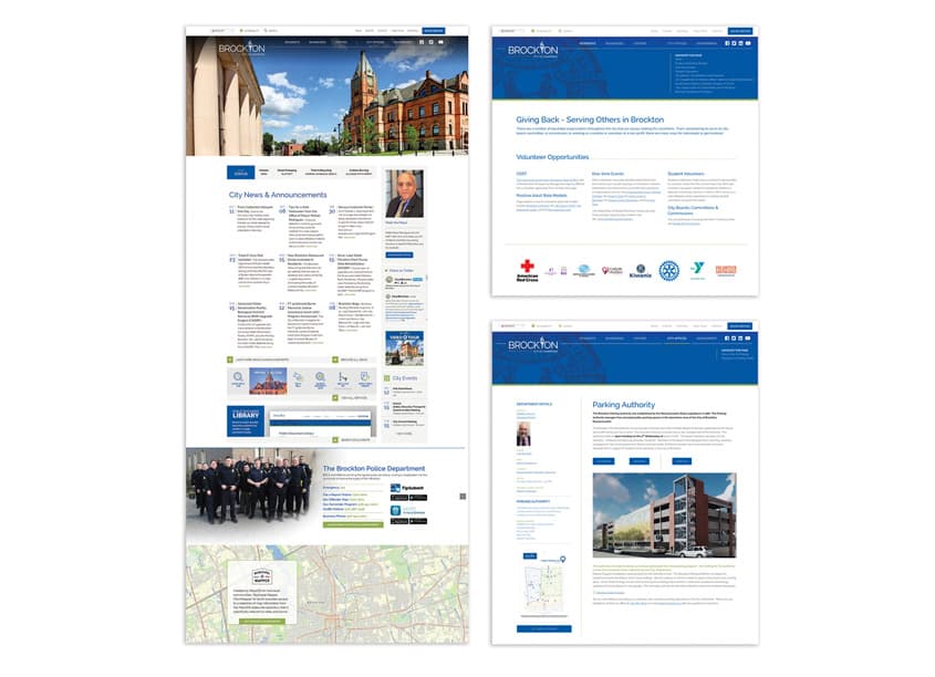City of Brockton Website Design and Code — Website & UX/UI Design — by Design Principles, Inc. — 2019 GDUSA award winner