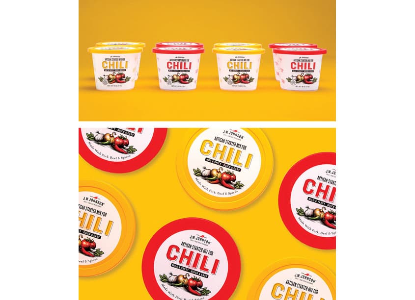 Johnson's Chili Rebrand — Package Design — by Ellen Bruss Design — 2019 GDUSA award winner