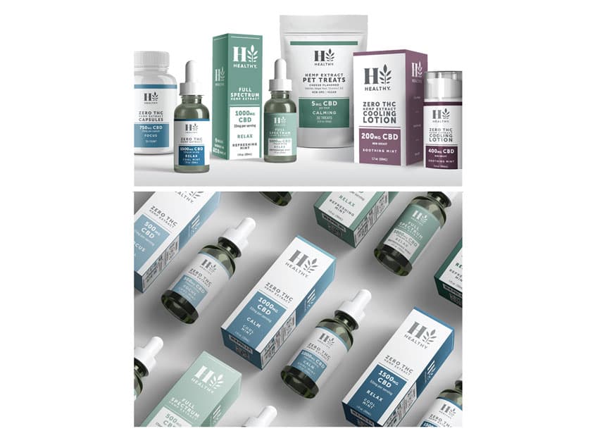 HealthyT CBD Brand Packaging — Package Design — by FAI Design Group — 2019 GDUSA award winner