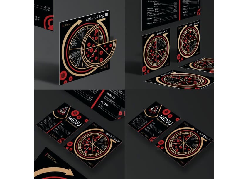 Top It Up Pizza Menu Wheel Design