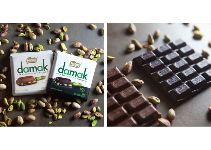 Nestlé Damak Fine & Dark Chocolate w/Pistachios Packaging