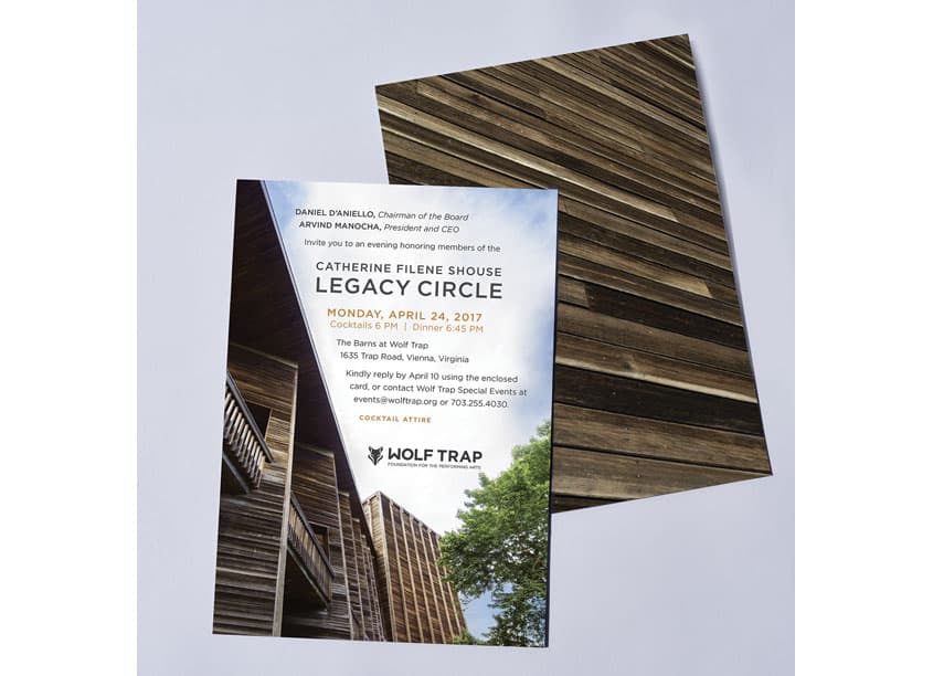 2017 Wolf Trap Legacy Circle Dinner Invitation