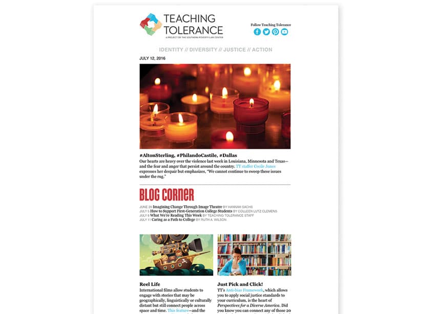 Teaching Tolerance Newsletter