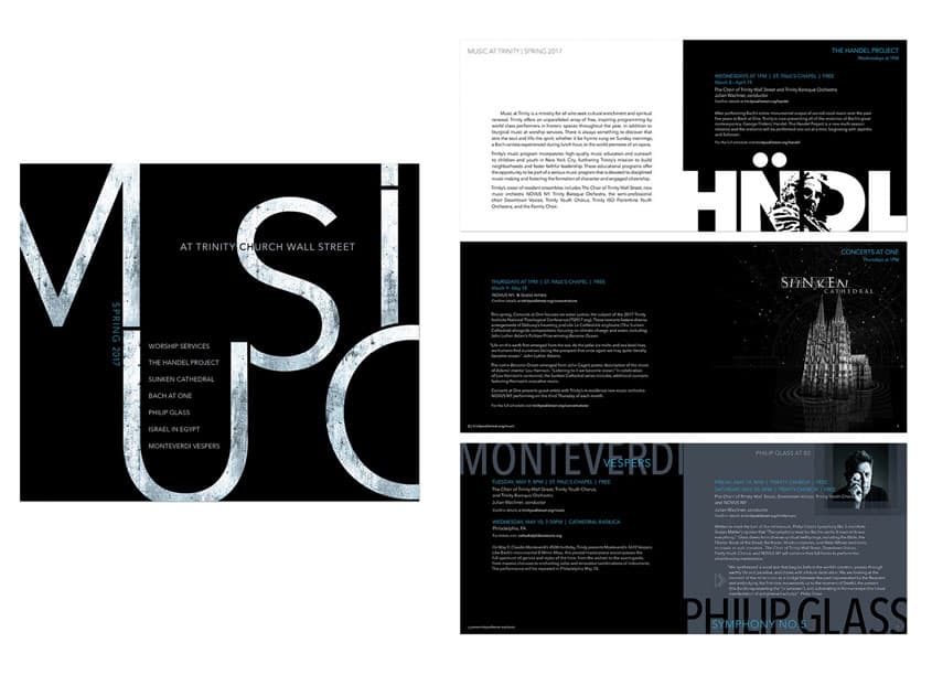 Music At Trinity Church — Marketing & Promotional Design — by Trinity Church Wall Street — 2017 GDUSA award winner