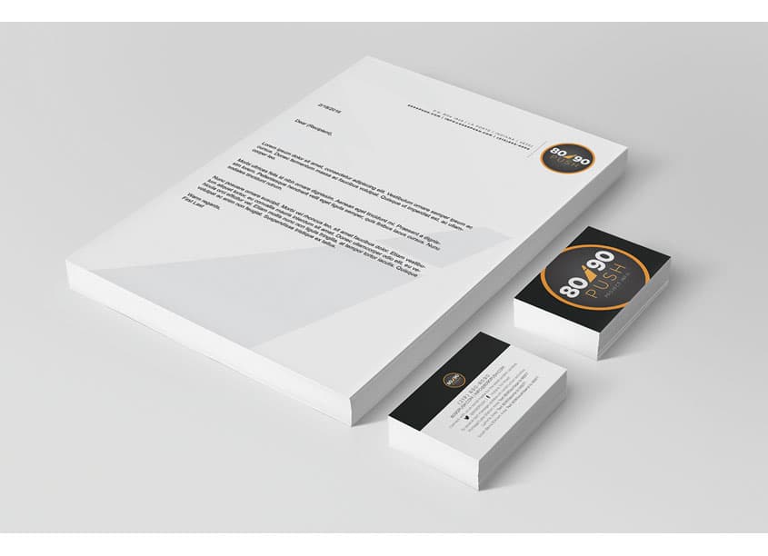 80/90 PUSH Letterhead and Business Card