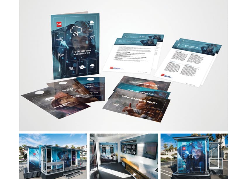 Storm Response Marketing — P-O-P, Exhibits & Displays design — by GAF Creative Services — 2018 GDUSA award winner
