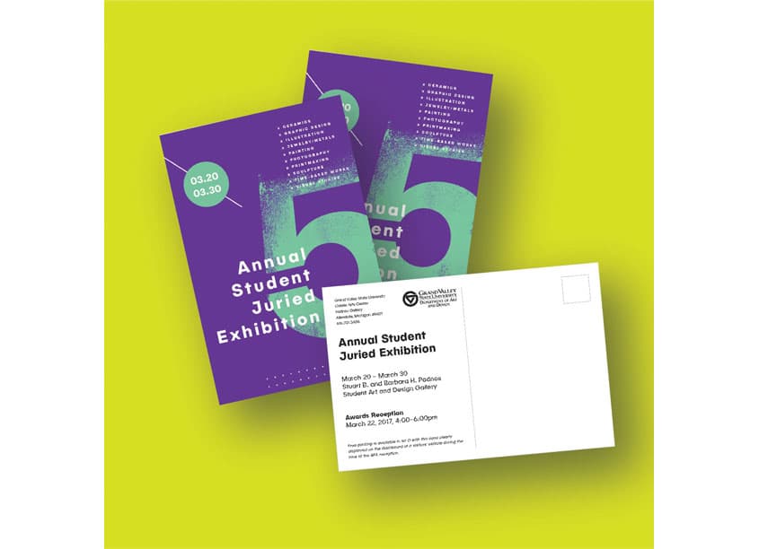 5th Annual Student Juried Exhibition Poster and Invitation
