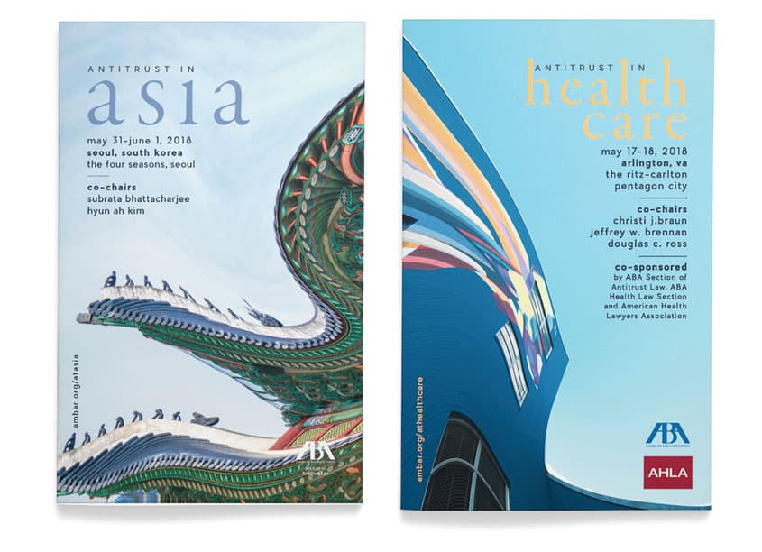 2018 Antitrust in Asia and Health Care — Brochures & Collateral design — by American Bar Association — 2018 GDUSA award winner