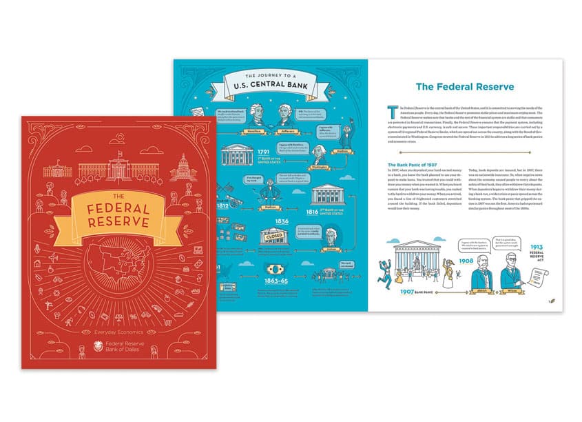 Everyday Economics: The Federal Reserve — Publications & Newsletters design — by Federal Reserve Bank of Dallas — 2018 GDUSA award winner