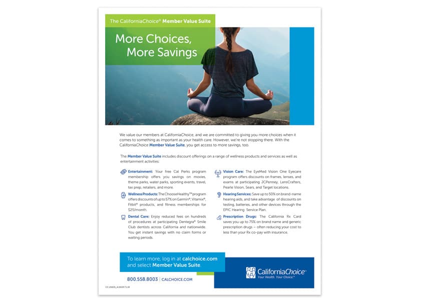 Member Value Suite Flyer — Brochures & Collateral design — by The Word & Brown Companies — 2019 GDUSA award winner