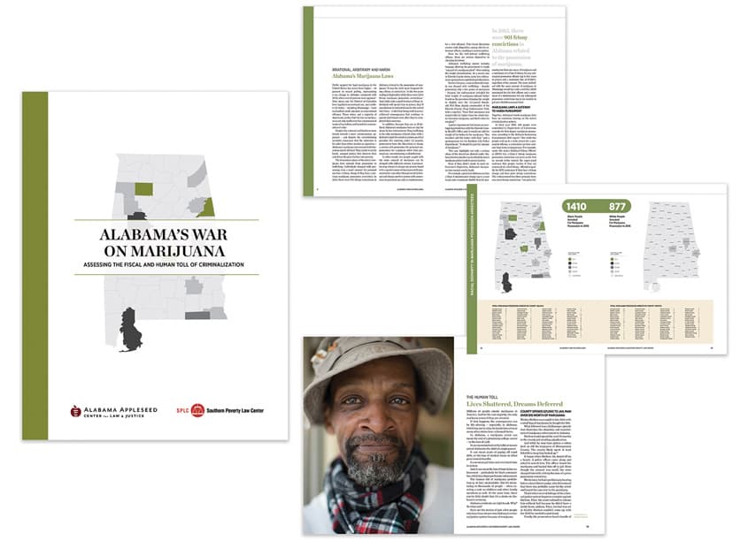 America�s War on Marijuana Report — Publications & Newsletters design — by Southern Poverty Law Center — 2019 GDUSA award winner
