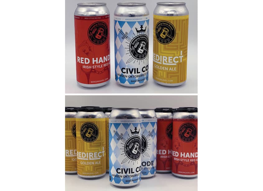 Banging Gavel Brews Can Packaging Series