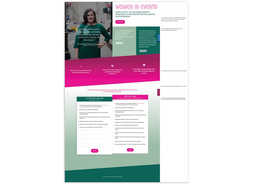 Women in Events Membership — Website & UX/UI Design — by Access Intelligence — 2019 GDUSA award winner