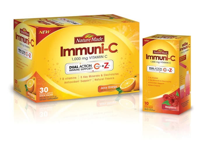 Nature Made Immuni-C Orange and Raspberry Packaging
