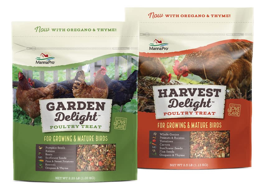 Garden Delight™ and Harvest Delight™ Poultry Treats — Animals & Pet Care design — by Brian Schultz Design — 2018 GDUSA award winner