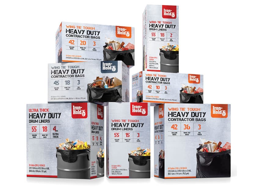 Iron-Hold Trash Bag Packaging
