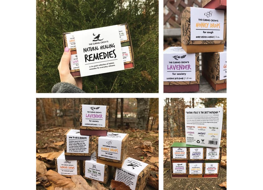 The Curing Crow Natural Healing Remedies Package Design