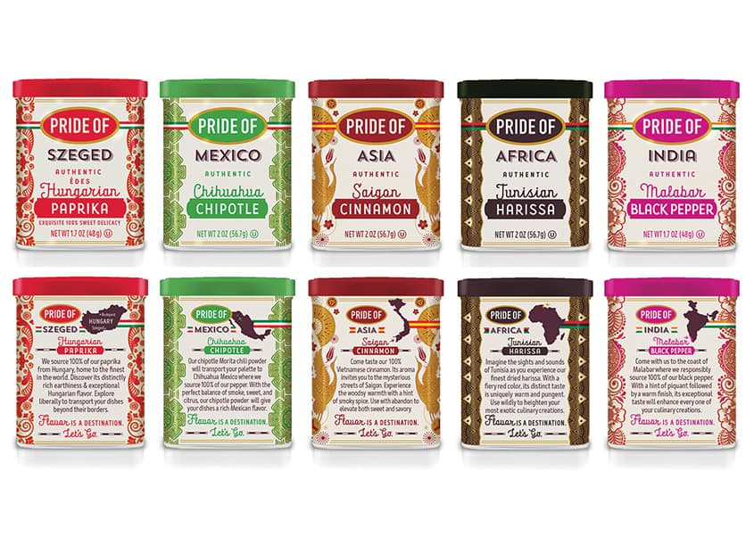 Pride of Spices Design & Art Direction: Stacy Karzen — Food & Beverage design — by Stacy Karzen LLC — 2020 GDUSA award winner