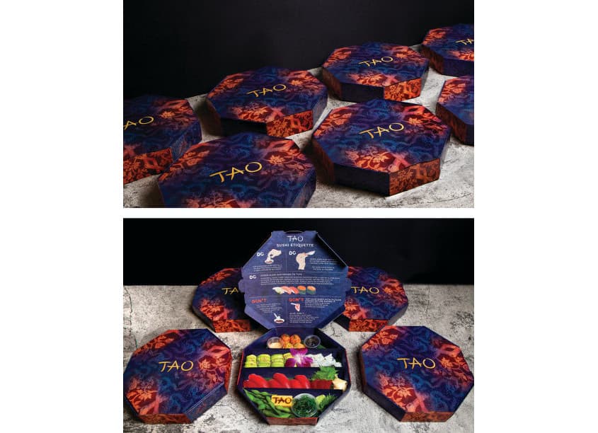 Tao Downtown NYC Delivery Sushi Box — Food & Beverage design — by QNY Creative — 2021 GDUSA award winner