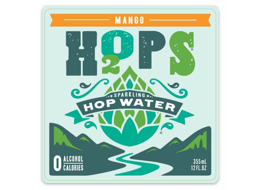 H20PS Sparkling Hop Water Mango Label Design — Food & Beverage design — by Inland Packaging — 2021 GDUSA award winner