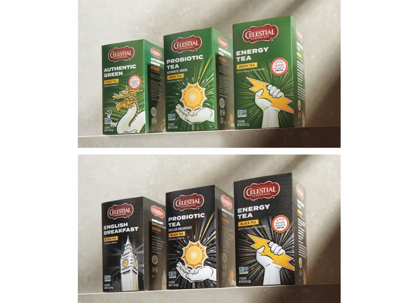 Celestial Seasonings Green & Black Package Design