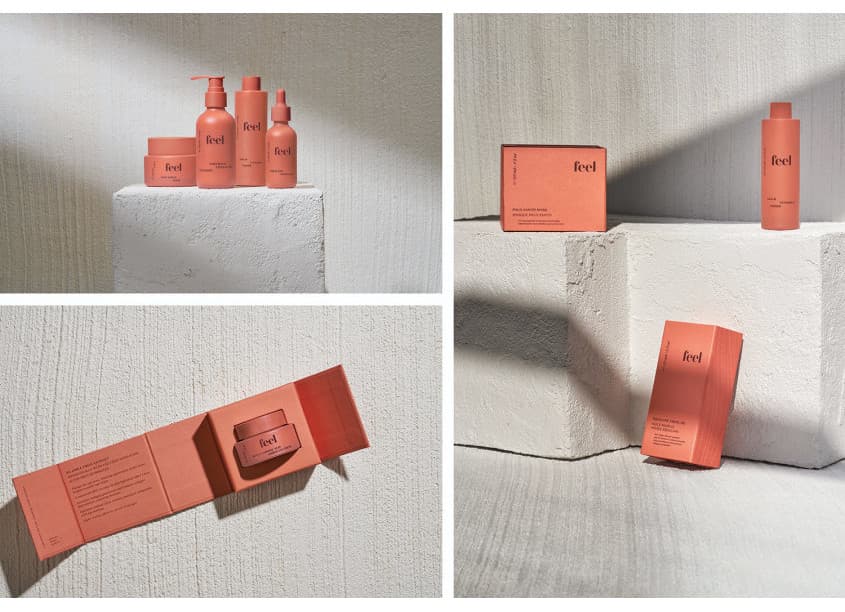 Feel Packaging Suite — Beauty, Cosmetics & Personal Care design — by Arithmetic — 2021 GDUSA award winner