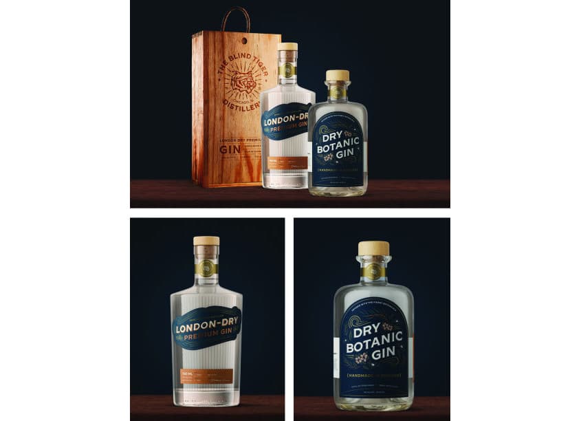The Blind Tiger Distillery Gin Packaging