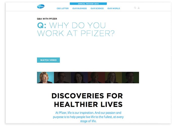Pfizer 2014 Online Annual Review