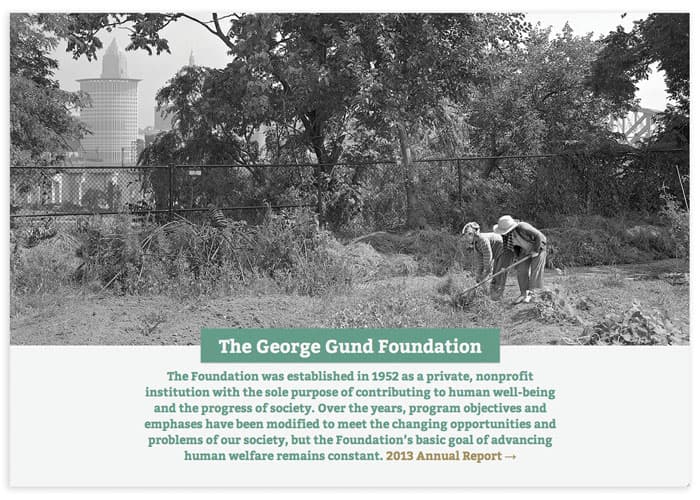 George Gund Foundation 2013 Annual Report Website