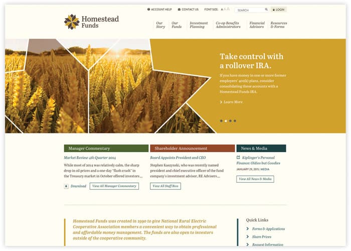 Homestead Funds Responsive Website