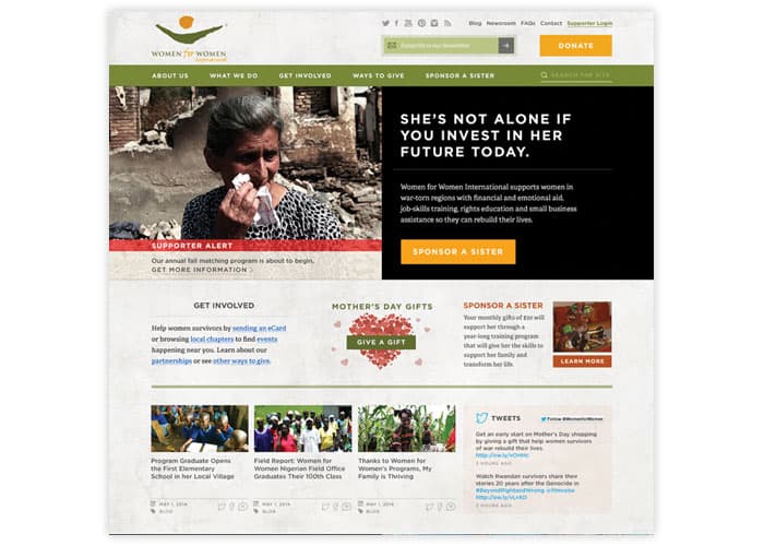 Women for Women International Website Redesign