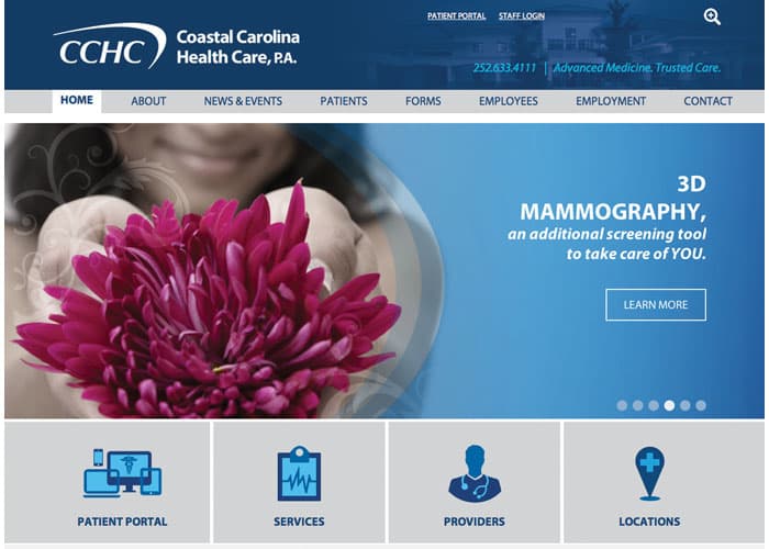Coastal Carolina Health Care Website Design