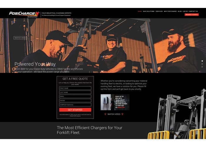 PosiCharge ProCore Responsive Landing Page