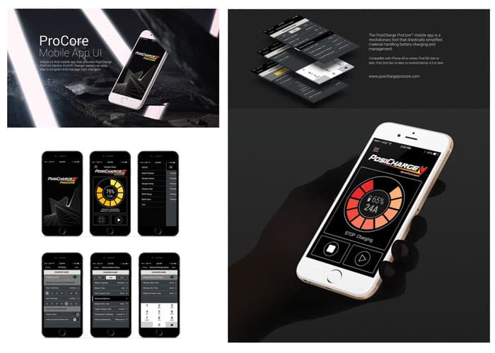 PosiCharge ProCore Mobile App UI