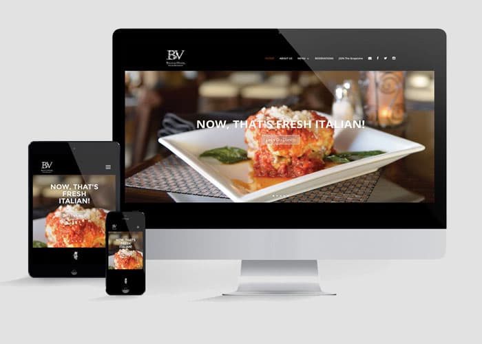 Bacco and Venere Italian Restaurant Website Redesign