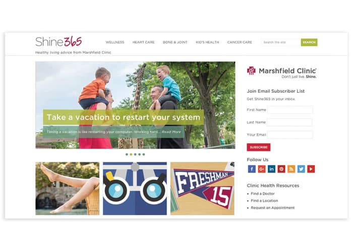 Shine 365 Site Design