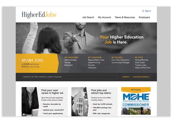 HigherEdJobs Website