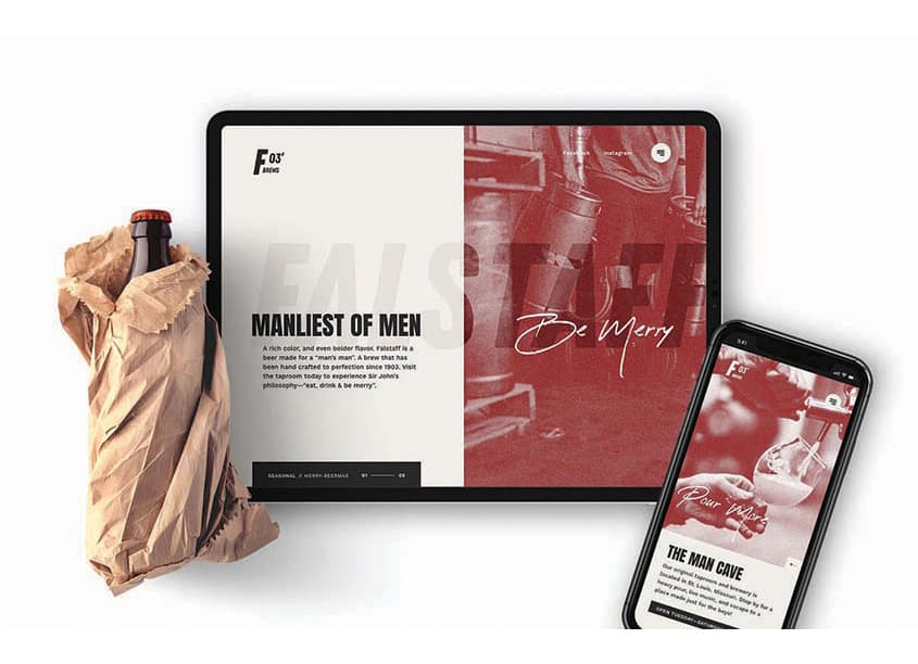 Falstaff Brewing Company Website — Website & UX/UI Design — by Crisp Design — 2020 GDUSA award winner