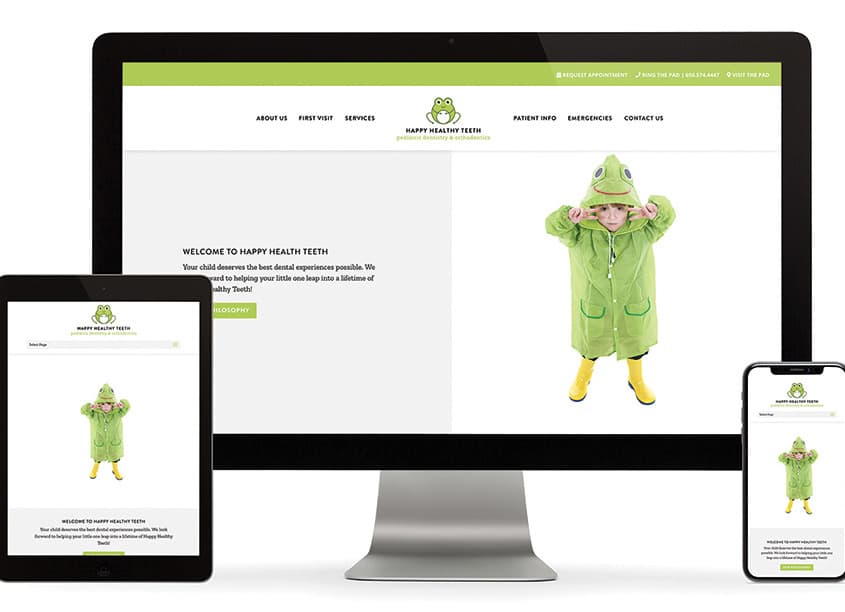 Happy Healthy Teeth Website — Website & UX/UI Design — by Test Monki — 2020 GDUSA award winner