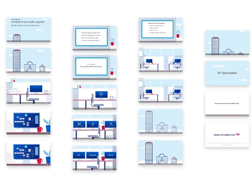 Accounts Payable Optimization Video — Animation, Video & Motion design — by Bank of America, Enterprise Creative Solutions — 2020 GDUSA award winner