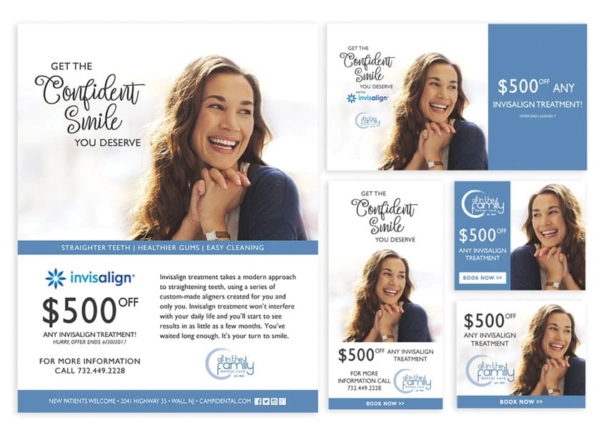Invisalign Treatment Social Media Campaign — Social Media design — by Tortuga Creative Services, LLC — 2017 GDUSA award winner
