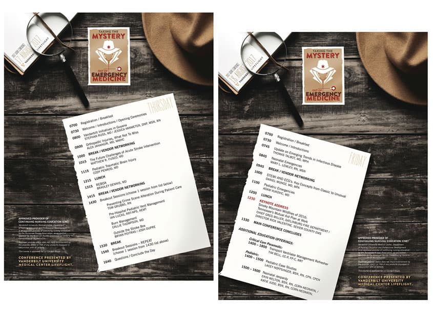 2017 Vanderbilt LifeFlight iServe Emergency Care Conference Agenda Flyers