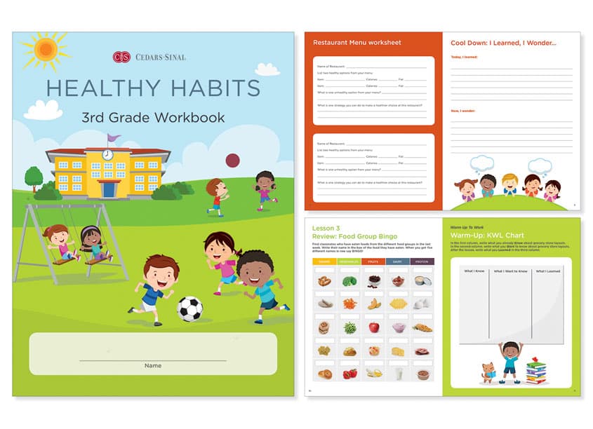 Healthy Habits 3rd Grade Workbook — Education Resources design — by Ginevra Design — 2017 GDUSA award winner