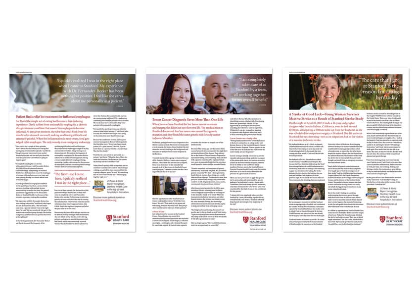 Stanford Health Now Patient Stories — Health & Wellness design — by Stanford Health Care — 2018 GDUSA award winner
