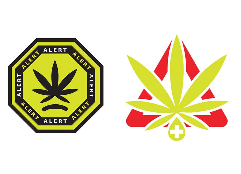 Universal Medical Marijuana Icon & Child Warning Symbol