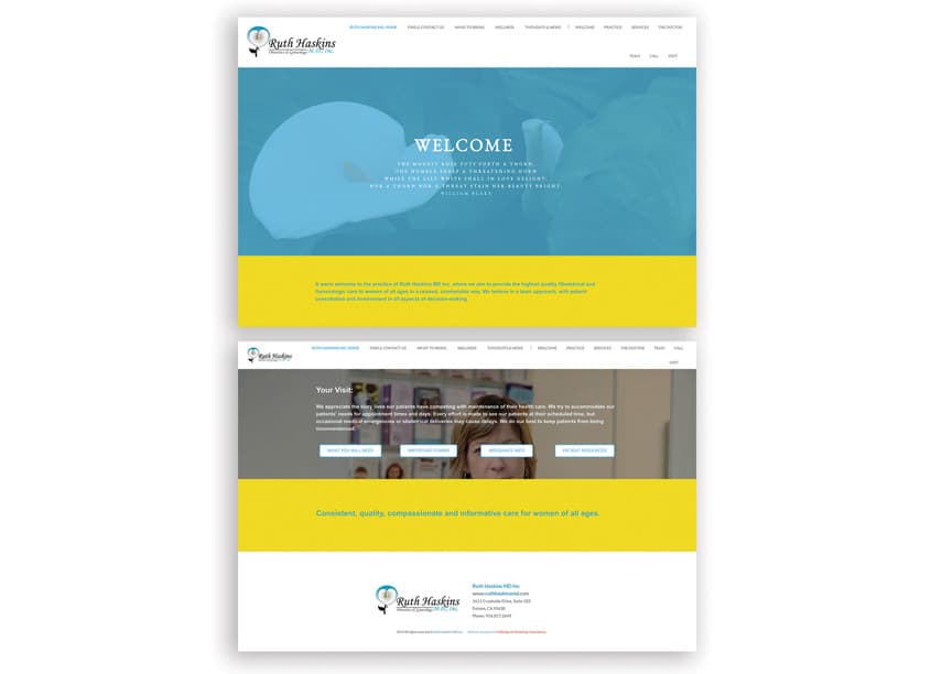 Ruth Haskins MD Website Design — Health & Wellness design — by MiDesign & Marketing Consultancy — 2019 GDUSA award winner