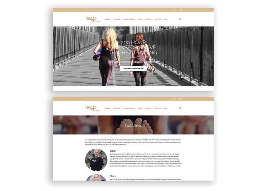 Leap Yoga Website Design