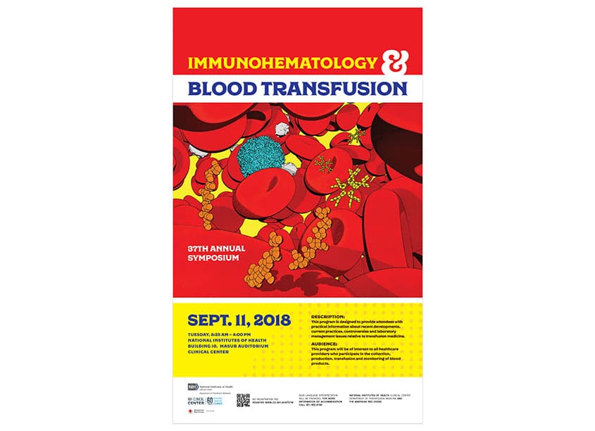Immunohematology & Blood Transfusion Symposium Poster — Health & Wellness design — by National Institutes of Health (NIH) Medical Arts — 2020 GDUSA award winner