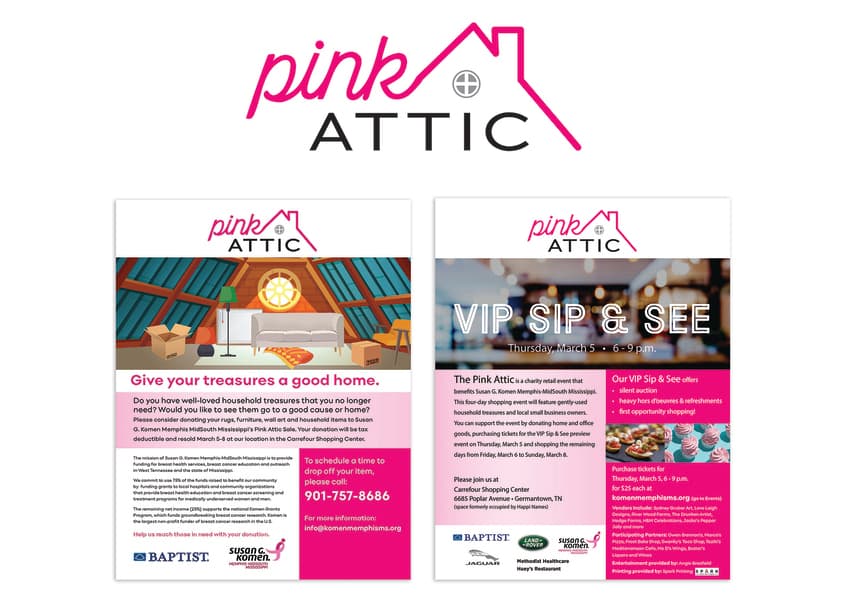 Pink Attic Logo — Health & Wellness design — by Baptist Memorial Health Care — 2020 GDUSA award winner